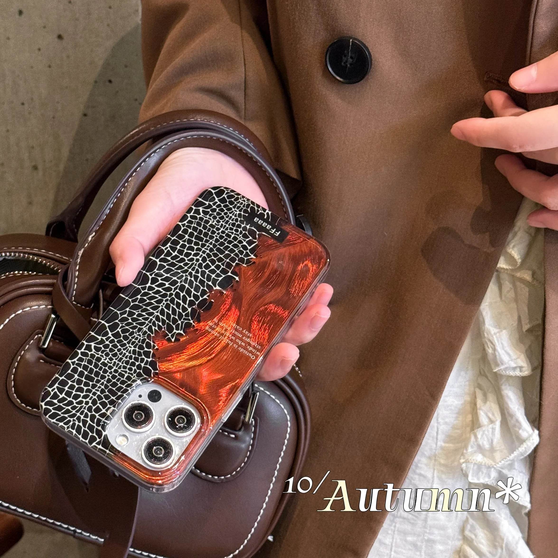 Cute Phone Cases for iPhone 16, 15, 14, 13 Pro Max - Feather Texture &amp; Alligator Skin Splicing Silk Wrist Band - Chic Cover - PC3130 - Touchy Style