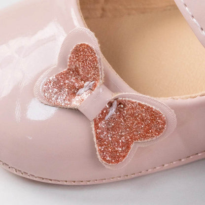 KIDSUN Baby Shoes Newborn Girl Princess PU Toddler Shoes Bow Decor Rubber Sole Anti-Slip First Walker Shoes 0-18M - Touchy Style