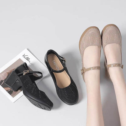Fashion Women Pumps Mary Jane Thick Heels Patent Leather Shoes For Women Spring Autumn Platform Office Ladies Shoes - Touchy Style