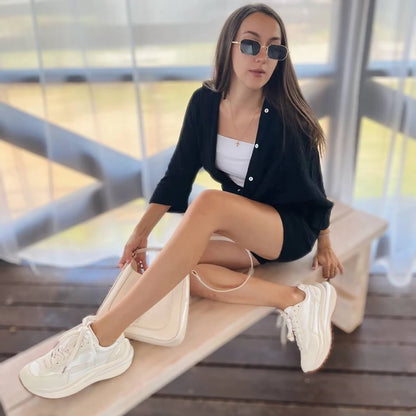 BeauToday Casual Sneakers Women Cow Suede Synthetic Leather Patchwork Mixed Colors Lace-Up Round Toe Ladies Waffle Shoes 29439