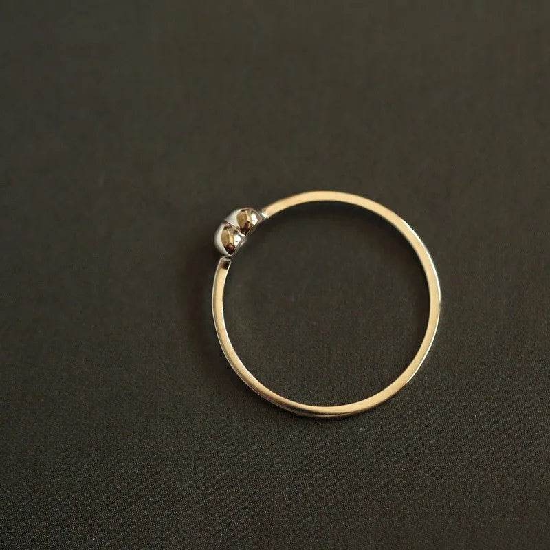 925 Sterling Silver Plated 14K Gold Simple Heart Ring for Women Korean Cute Everyday Jewelry Accessories - Touchy Style