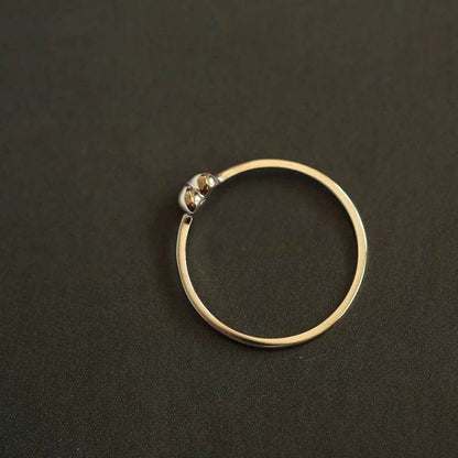 925 Sterling Silver Plated 14K Gold Simple Heart Ring for Women Korean Cute Everyday Jewelry Accessories - Touchy Style
