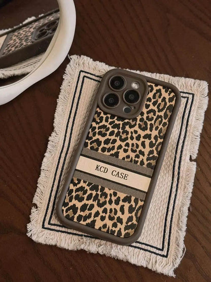 Cute Phone Cases For iPhone 16, 11, 12, 13, 14, 15 Pro Max - Soft Silicone Leopard Print - Leather Bumper Cover - IC4310 - Touchy Style
