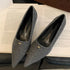 Fashion Flock Pumps Slides Shallow Casual Pointed Toe Ladies Heels Shoes Elegant Women Heeled Shoes Female Slip On Footwear - Touchy Style