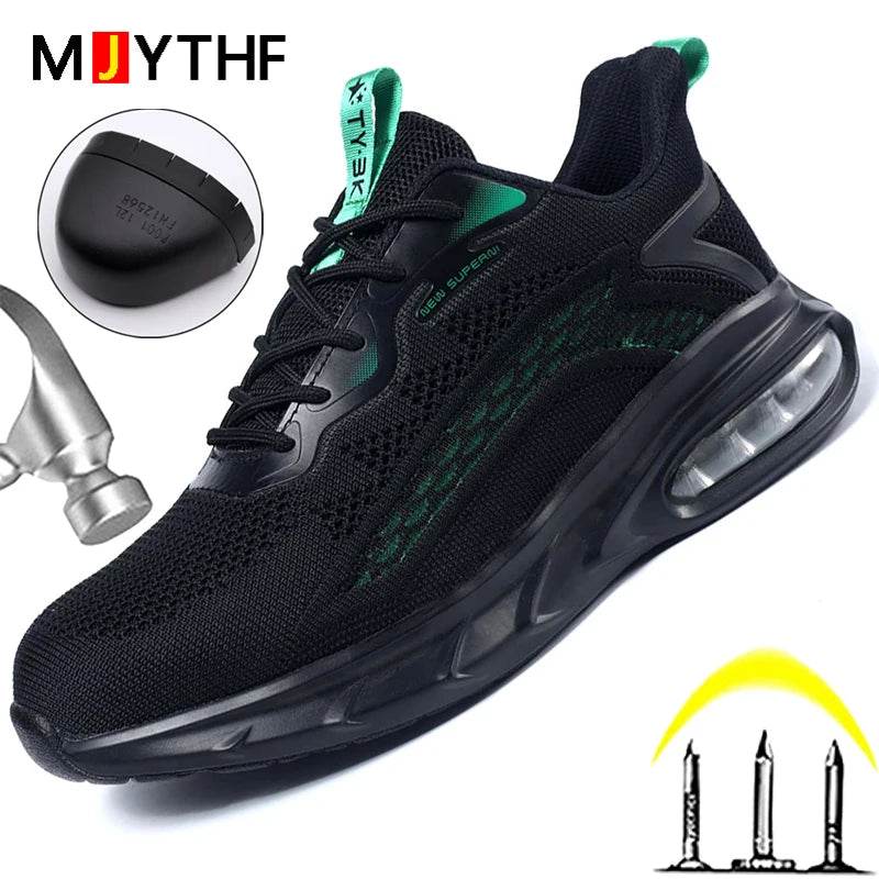 Safety Shoes Men Women Air Cushion Shoes Work Sneakers Steel Toe Cap Indestructible Shoes Breathable Puncture-Proof Men Boots - Touchy Style