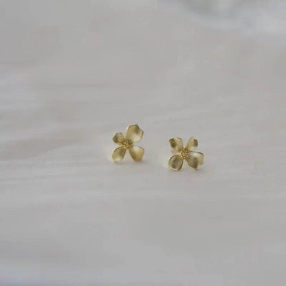 925 Sterling Silver Korean Temperament Gardenia Stud Earrings for Women Sweet Wedding Jewelry Accessories - Touchy Style