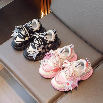 Star Shape Decos Stylish Children Casual Sneaker Comfortable Non-slip Jogging Shoes Child Chunky Sneakers for Girls Kids H02019 - Touchy Style