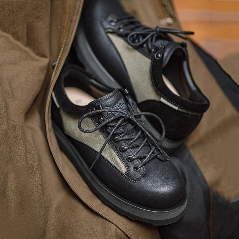 Maden Retro Casual Shoes Thick-Soled Height-Increasing Color-Block Classic Men&