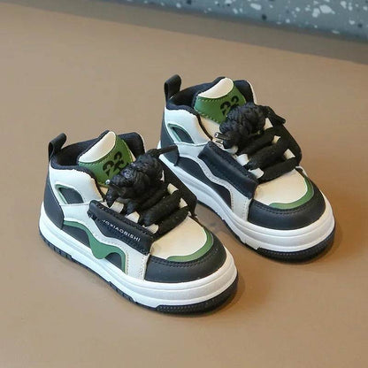 Trendy Basktball Shoes for Children Durable Non-slip High Top Mix Color tenis Shoes Kids Student Flat Heel Sport Sneakers G10301 - Touchy Style