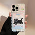 Cute Phone Cases For iPhone 16, 15, 14, 13, 12 Pro Max, Xr, 15 Plus - Cherry Party Black Cat Cartoon Cover - IC5190 - Touchy Style