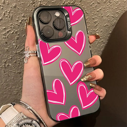 Cute Phone Cases For iPhone 11, 12, 13, 14, 15 Pro, or 16 Pro Max - Candy Heart Pattern - TSP519