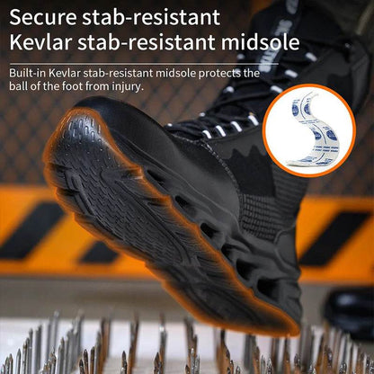 Safety Boots Men Puncture-Proof Work Boots Steel Toe Shoes Mid-Calf Boots Outdoors Combat Boots Protective Shoes Indestructible - Touchy Style