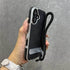 Flip Folding Stand Plating Leather Case for iPhone 16 15 14 13 12 11 Pro Max Plus Fashion Wrist Strap Lanyard Shockproof Cover - Touchy Style