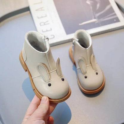 Cartoon Rabbit Baby Ankle Boots for Girls England Style Children Cute Bunny Winter Short Boots Low Heel Kids Girl Shoes G11073 - Touchy Style