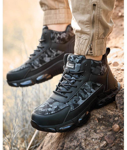 Camouflage Men Safety Shoes Quality Work Sneakers Air Cushion Men Protective Shoes Anti-smash Anti Puncture Work Boots Non-slip - Touchy Style