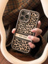 Cute Phone Cases For iPhone 16, 11, 12, 13, 14, 15 Pro Max - Soft Silicone Leopard Print - Leather Bumper Cover - IC4310 - Touchy Style