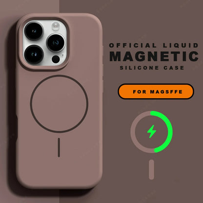 New Magnetic Lanyard Phone Case For iPhone 15 14 16 Plus 11 12 13 16 Pro Max Magsafe Liquid Silicone Strap Protector Soft Cover