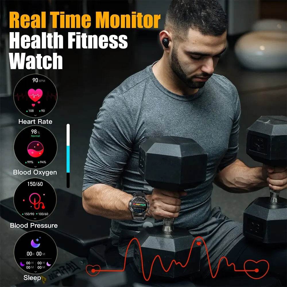 MEVADEN Steel 1.39 Bluetooth Call Smart Watch Men Sports Fitness Tracker Watches IP67 Waterproof Smartwatch for Android IOS MD52 - Touchy Style