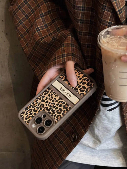 Cute Phone Cases For iPhone 16, 11, 12, 13, 14, 15 Pro Max - Soft Silicone Leopard Print - Leather Bumper Cover - IC4310 - Touchy Style