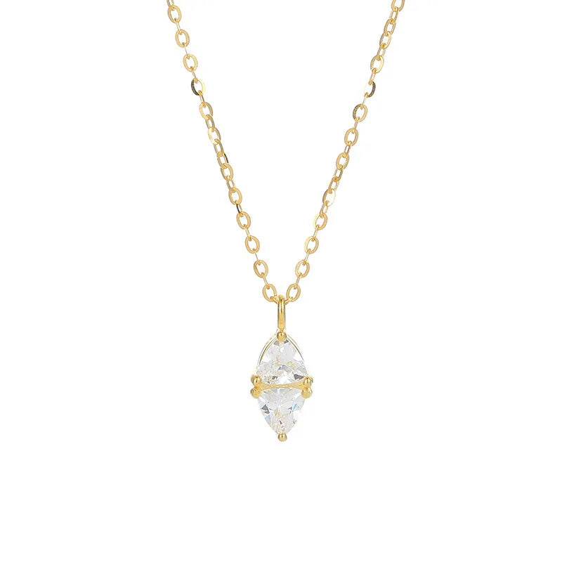 925 Sterling Silver Simple Water Drop Zircon Pendant Necklace for Women High Quality Exquisite Wedding Jewelry Accessories - Touchy Style