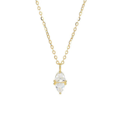 925 Sterling Silver Simple Water Drop Zircon Pendant Necklace for Women High Quality Exquisite Wedding Jewelry Accessories - Touchy Style