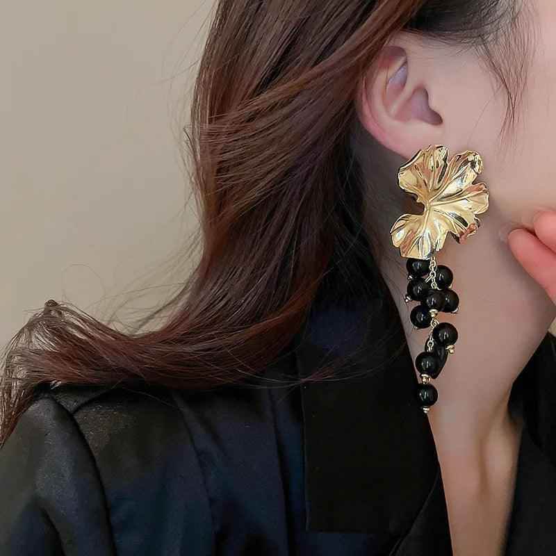 A6145 Big Metal Flower Charm Stud Earring Jewelry - Touchy Style .