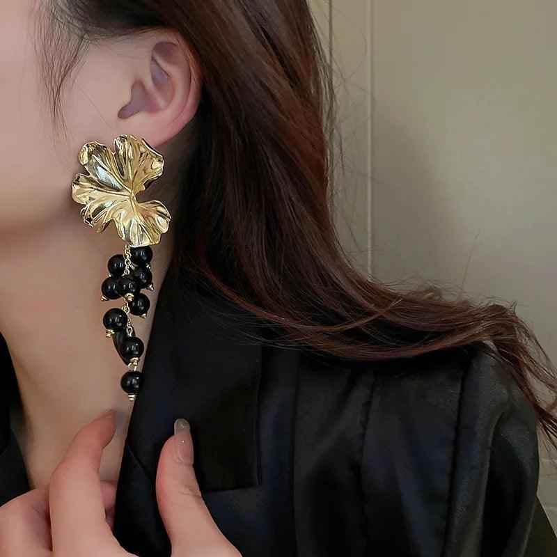 A6145 Big Metal Flower Charm Stud Earring Jewelry - Touchy Style