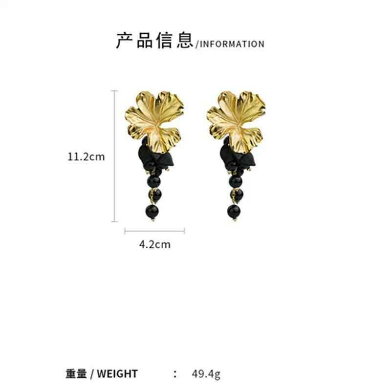 A6145 Big Metal Flower Charm Stud Earring Jewelry - Touchy Style