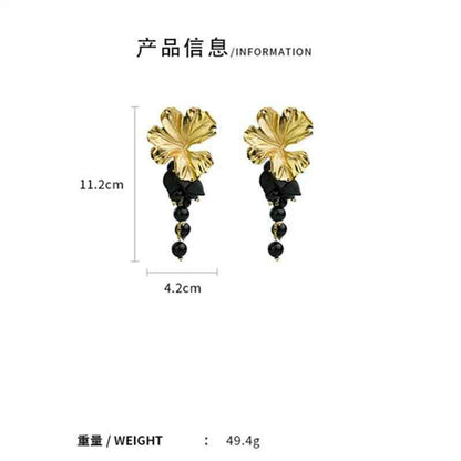 A6145 Big Metal Flower Charm Stud Earring Jewelry - Touchy Style