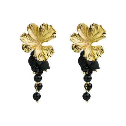 A6145 Big Metal Flower Charm Stud Earring Jewelry - Touchy Style