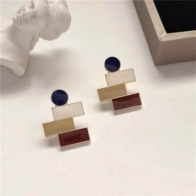 A6641 Metal Irregular Drops Oil Stud Earring Charm Jewelry - Touchy Style