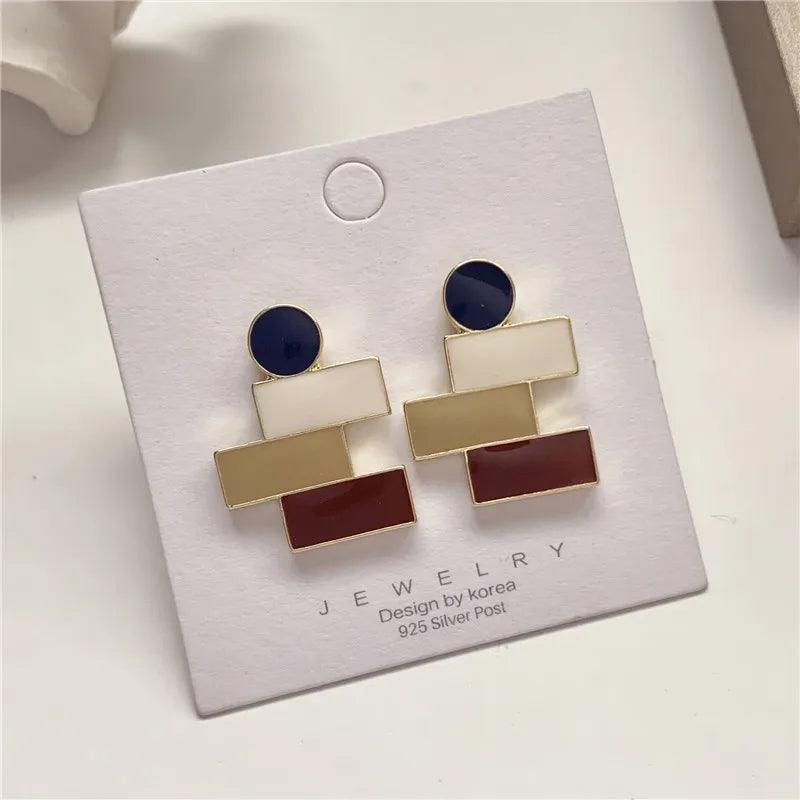 A6641 Metal Irregular Drops Oil Stud Earring Charm Jewelry - Touchy Style .
