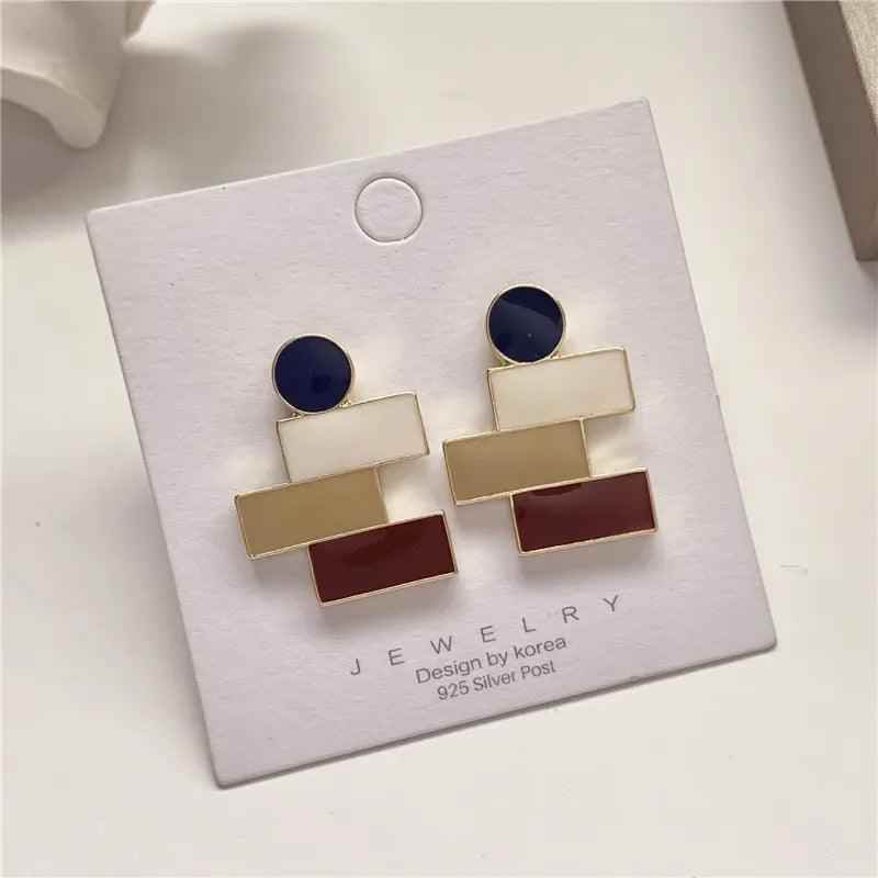 A6641 Metal Irregular Drops Oil Stud Earring Charm Jewelry - Touchy Style