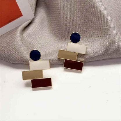 A6641 Metal Irregular Drops Oil Stud Earring Charm Jewelry - Touchy Style .