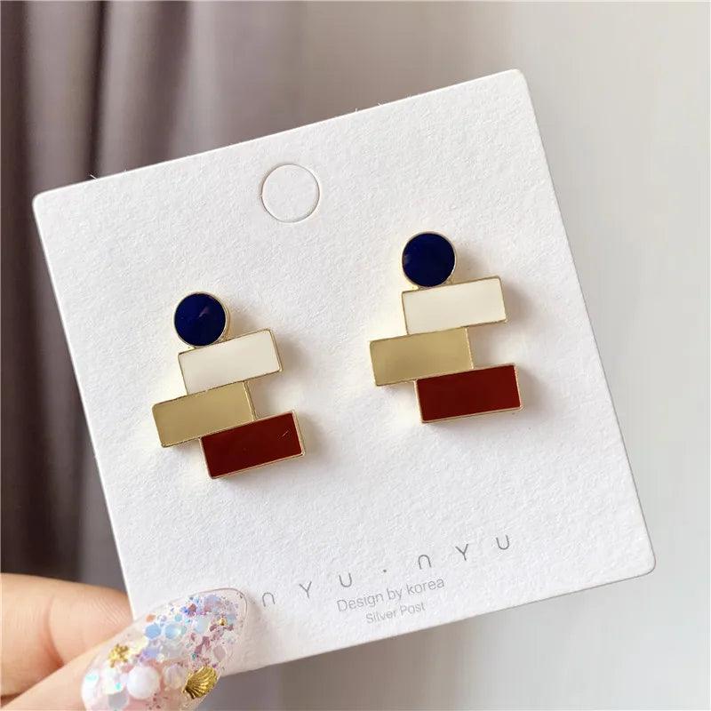A6641 Metal Irregular Drops Oil Stud Earring Charm Jewelry - Touchy Style .