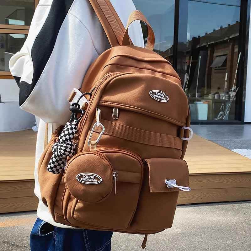 ABCB341 Cool Backpack - Multi-pocket Waterproof Bag for Teenage Girls - Touchy Style