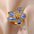 ABCJ457 Finger Ring Charm Jewelry - Stainless Steel Crystal Flower - Touchy Style