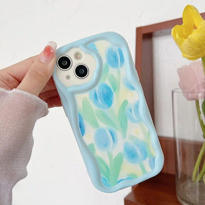 Abstract Floral Heart Cute Phone Case for iPhone 11, 12, 13, 14, 14 Plus, 7, 8, 8 Plus, X, XR, XS, XS Max - Touchy Style .