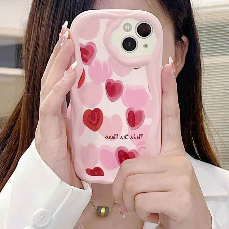 Abstract Floral Heart Cute Phone Case for iPhone 11, 12, 13, 14, 14 Plus, 7, 8, 8 Plus, X, XR, XS, XS Max - Touchy Style