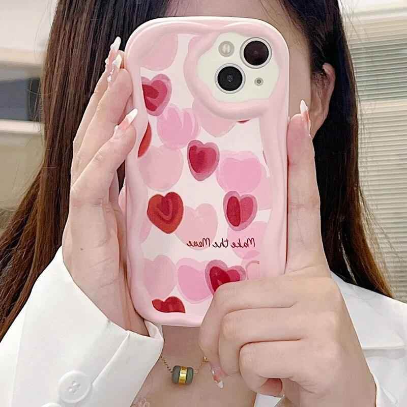 Abstract Floral Heart Cute Phone Case for iPhone 11, 12, 13, 14, 14 Plus, 7, 8, 8 Plus, X, XR, XS, XS Max - Touchy Style .