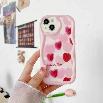 Abstract Floral Heart Cute Phone Case for iPhone 11, 12, 13, 14, 14 Plus, 7, 8, 8 Plus, X, XR, XS, XS Max - Touchy Style