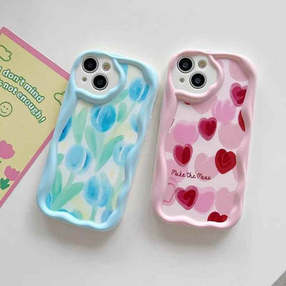 Abstract Floral Heart Cute Phone Case for iPhone 11, 12, 13, 14, 14 Plus, 7, 8, 8 Plus, X, XR, XS, XS Max - Touchy Style .