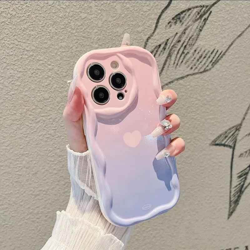 ACPC250 Cute Phone Case For Huawei P30, P40 Lite, P60 Pro, Y9S, Nova Y70, 11, 10, 9 SE, and Honor 50, 70, 90, X7, X8, X9 series - Gradient Heart - Touchy Style