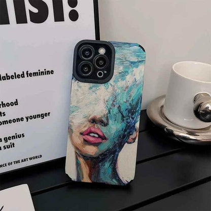 Art Portrait Cute Phone Case for iPhone 15, 14, 13, 11, 12 Pro Max, Mini, 7, 8 Plus, XS Max, XR - Touchy Style