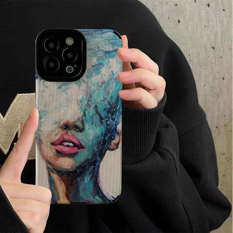 Art Portrait Cute Phone Case for iPhone 15, 14, 13, 11, 12 Pro Max, Mini, 7, 8 Plus, XS Max, XR - Touchy Style