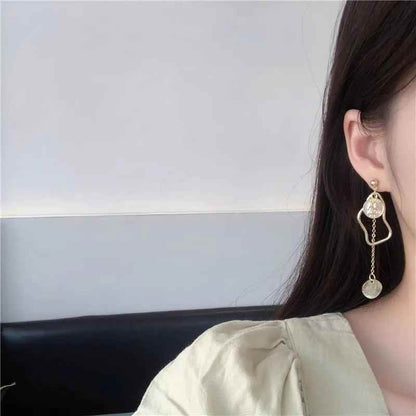 Asymmetric Long Baroque Pearl Stud Earring Charm - A987 Jewelry - Touchy Style