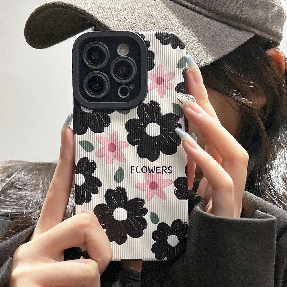 B240 Cute Phone Case: Floral Elegance for iPhone 7-15 Pro Max - Style and Protection in One! - Touchy Style .