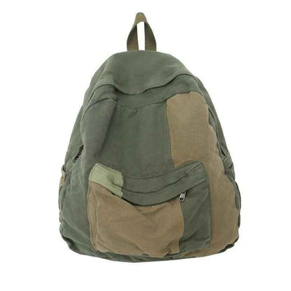 B2695 Cool Backpack - Fashion Panelled Canvas Travel Book Bags - Touchy Style