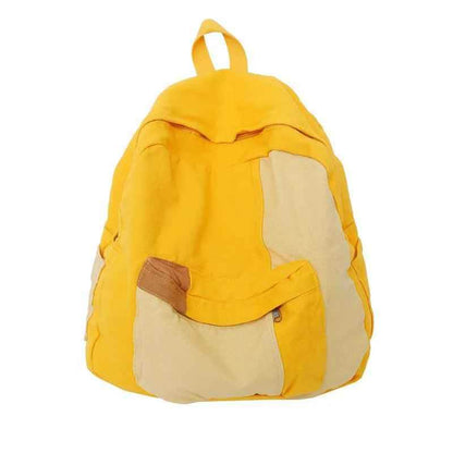 B2695 Cool Backpack - Fashion Panelled Canvas Travel Book Bags - Touchy Style