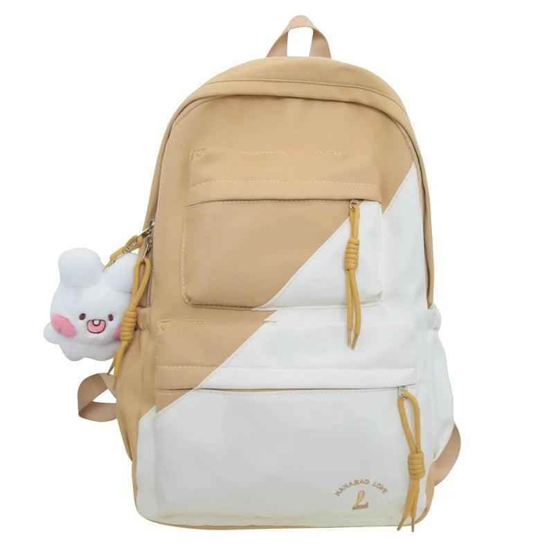 B3106 Cool Backpack - Patchwork Waterproof College Bag - Touchy Style